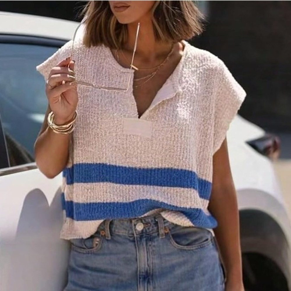 Stile Collection Stripe Knit Top Size Small